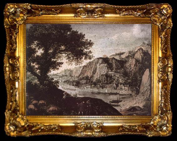 framed  VALKENBORCH, Lucas van View of Huy from Ahin ar, ta009-2